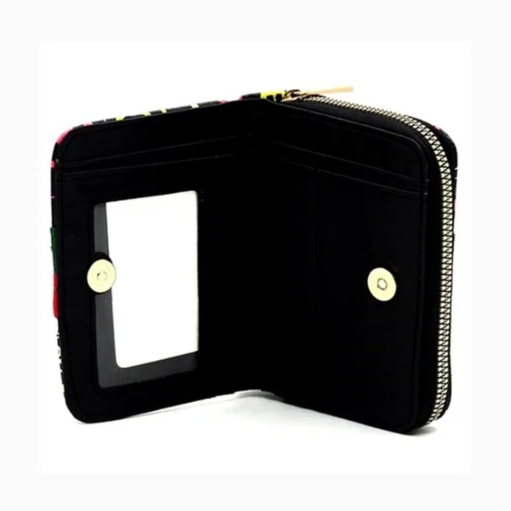 Pearl Queen Bee Graffiti Zip Around Bi-fold Wallet - Picture 3 of 3